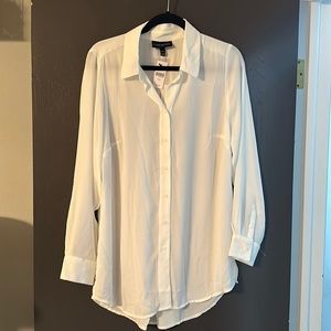 White sheer Lane Bryant blouse size 10/12 NWT